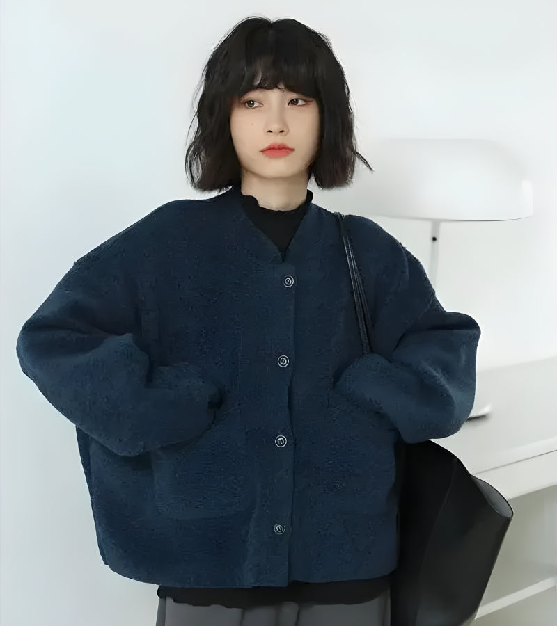 Dark Academia Button Up Cardigan with Pockets - Retro Y2K and 90s Fashion Style