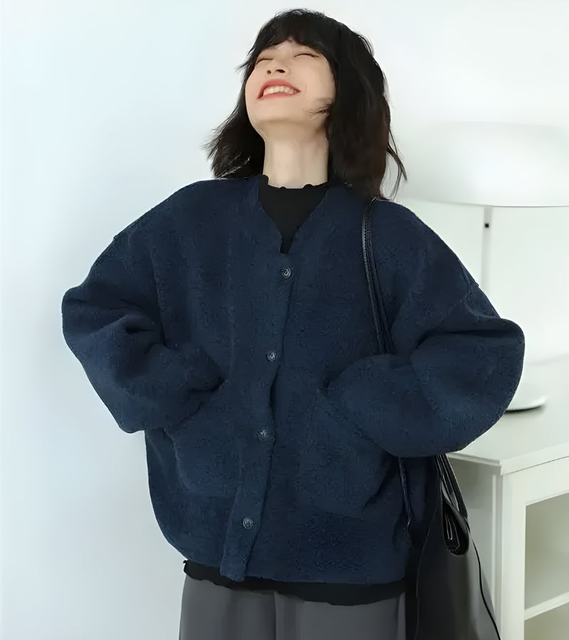 Dark Academia Button Up Cardigan with Pockets - Retro Y2K and 90s Fashion Style
