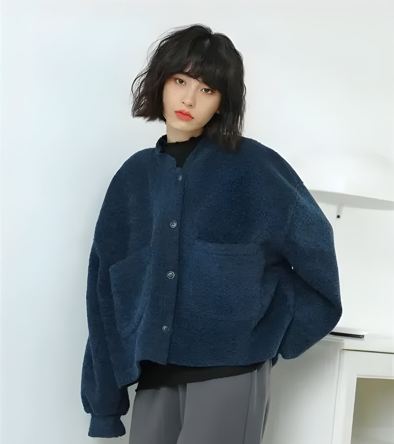 Dark Academia Button Up Cardigan with Pockets - Retro Y2K and 90s Fashion Style