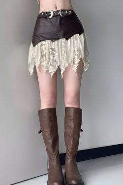 Fairy Grunge Patchwork Lace Mini Skirt - Retro Y2K Summer Outfit