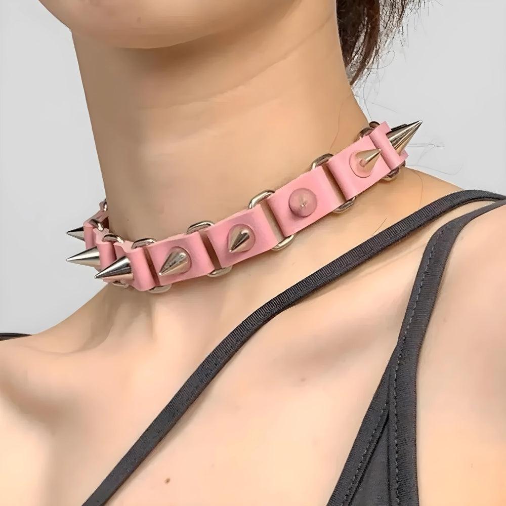 Gothic Barbed Wire Choker Necklace - Perfect for Y2K and 90s Grunge Outfits