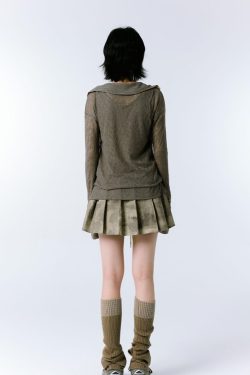 Grunge Asymmetric Lace Top - Retro Y2K Fashion Inspired Long Sleeve Blouse