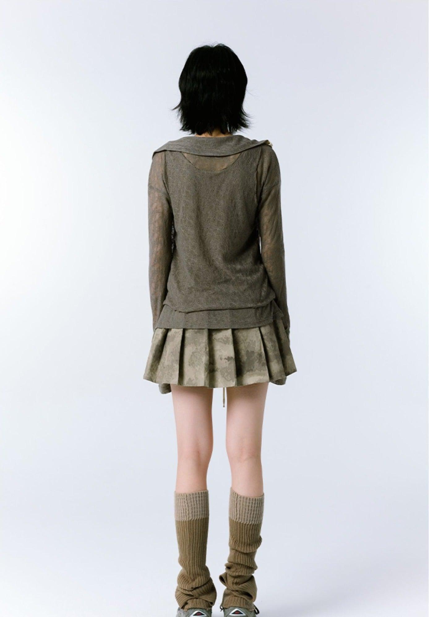 Grunge Asymmetric Lace Top - Retro Y2K Fashion Inspired Long Sleeve Blouse