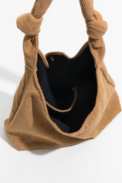 Retro Corduroy Hobo Shoulder Bag - Perfect for Y2K and 90s Fashion Outfits