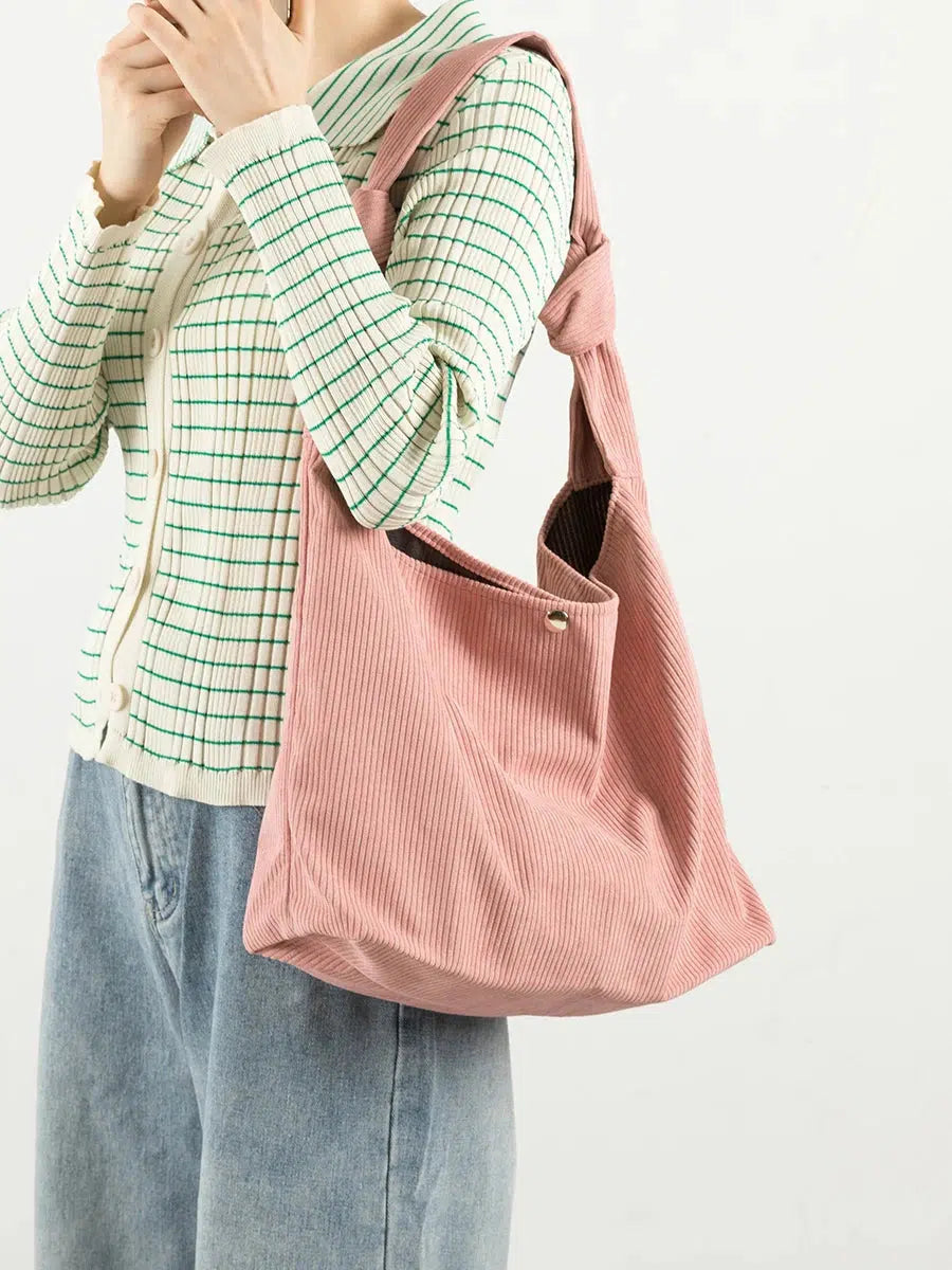 Retro Corduroy Hobo Shoulder Bag - Perfect for Y2K and 90s Fashion Outfits