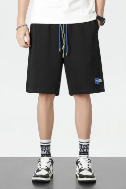 Retro Y2K Colored Laces Sweatshorts - Perfect for 90s and Grunge Summer Outfits
