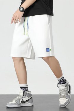 Retro Y2K Colored Laces Sweatshorts - Perfect for 90s and Grunge Summer Outfits