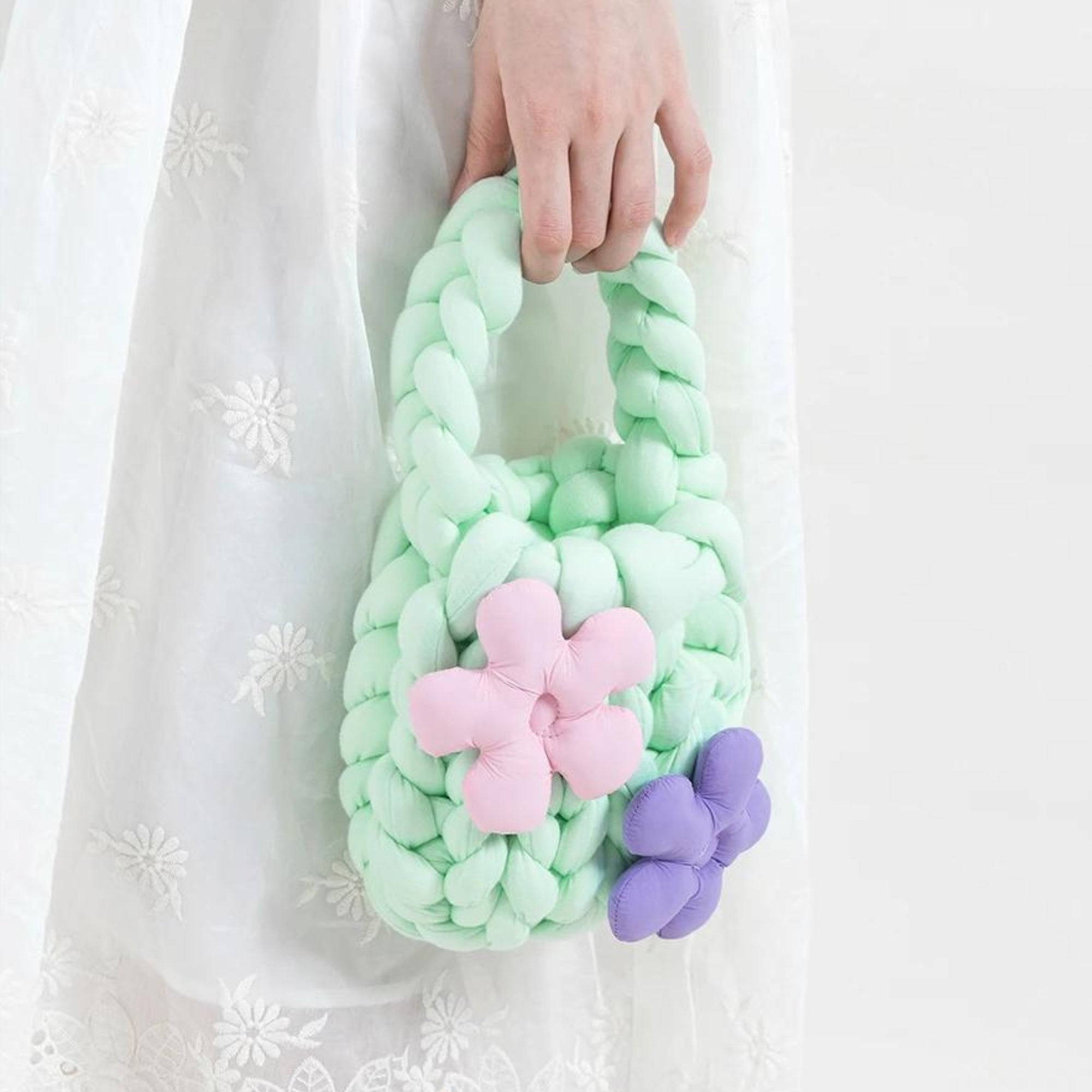 Soft Girl Y2K Fashion Super Bulky Yarn Handbag - Retro Style & 90s Grunge Vibes