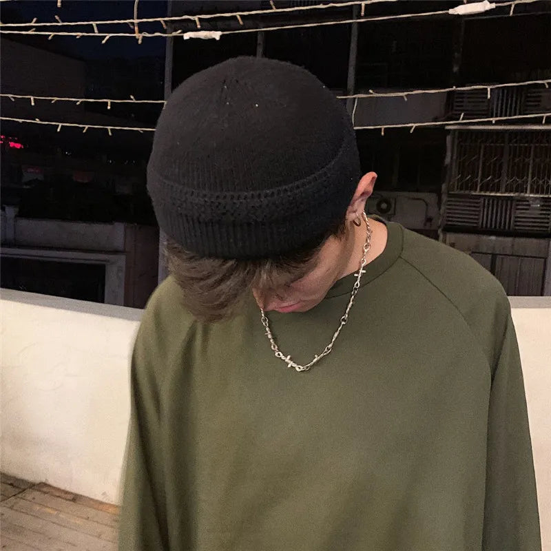 Y2K Barbed Wire Necklace - Retro 90s Grunge Style Accessory for Y2K Outfits