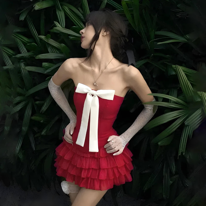 Y2K Coquette Corset Top & Mini Skirt Set - Retro 90s Fashion Outfit