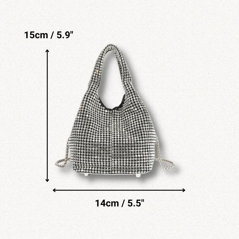 Y2K Disco Cowgirl Silver Rhinestone Handbag - Retro Style Grunge Accessory
