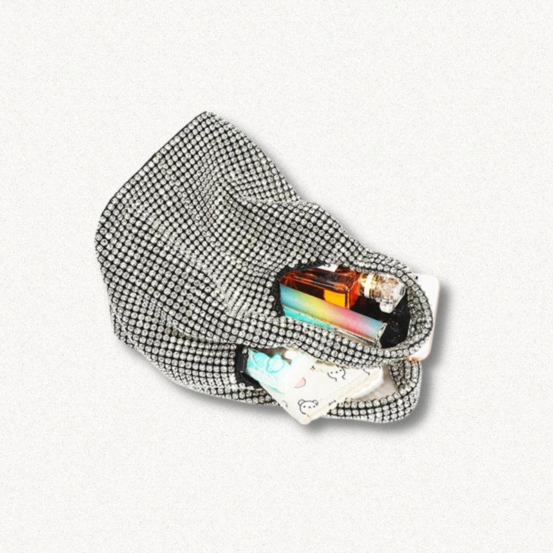 Y2K Disco Cowgirl Silver Rhinestone Handbag - Retro Style Grunge Accessory