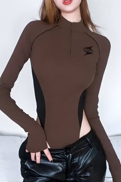 Y2K Extra Long Sleeve Bodysuit - Retro Style Grunge Outfit for 90s Fashion Lovers