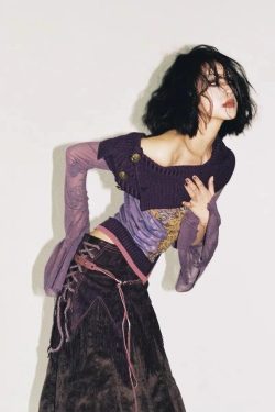Y2K Fairy Grunge Off Shoulder Mesh Top - Retro 90s Style Douyin Fashion