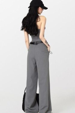 Y2K Fashion Corset Top & Wide Leg Pants Two Piece Set - Retro Style Y2K Outfits