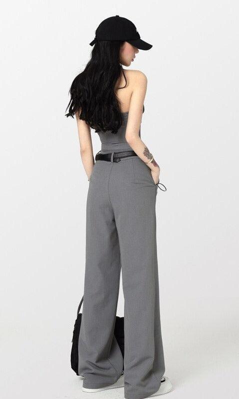 Y2K Fashion Corset Top & Wide Leg Pants Two Piece Set - Retro Style Y2K Outfits