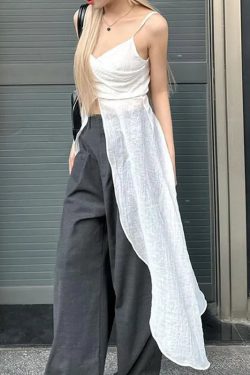 Y2K Fashion Dress-Like Strap Top - Perfect for Retro and 90s Summer Outfits
