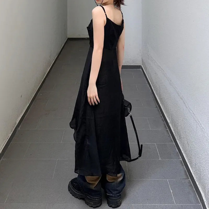 Y2K Fashion Dress-Like Strap Top - Perfect for Retro and 90s Summer Outfits