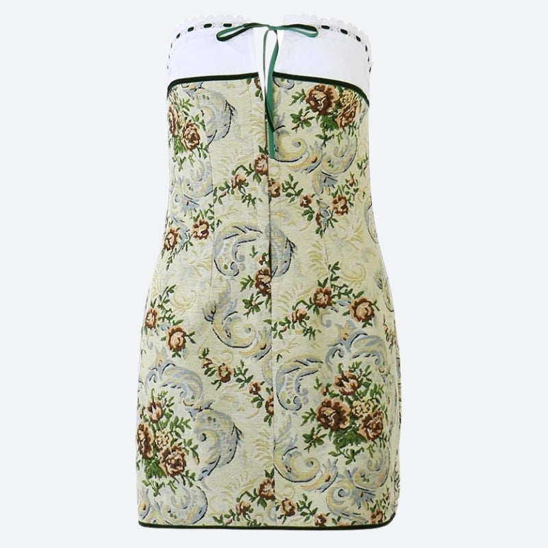 Y2K Floral Cottagecore Tube Mini Dress - Retro Summer Outfit