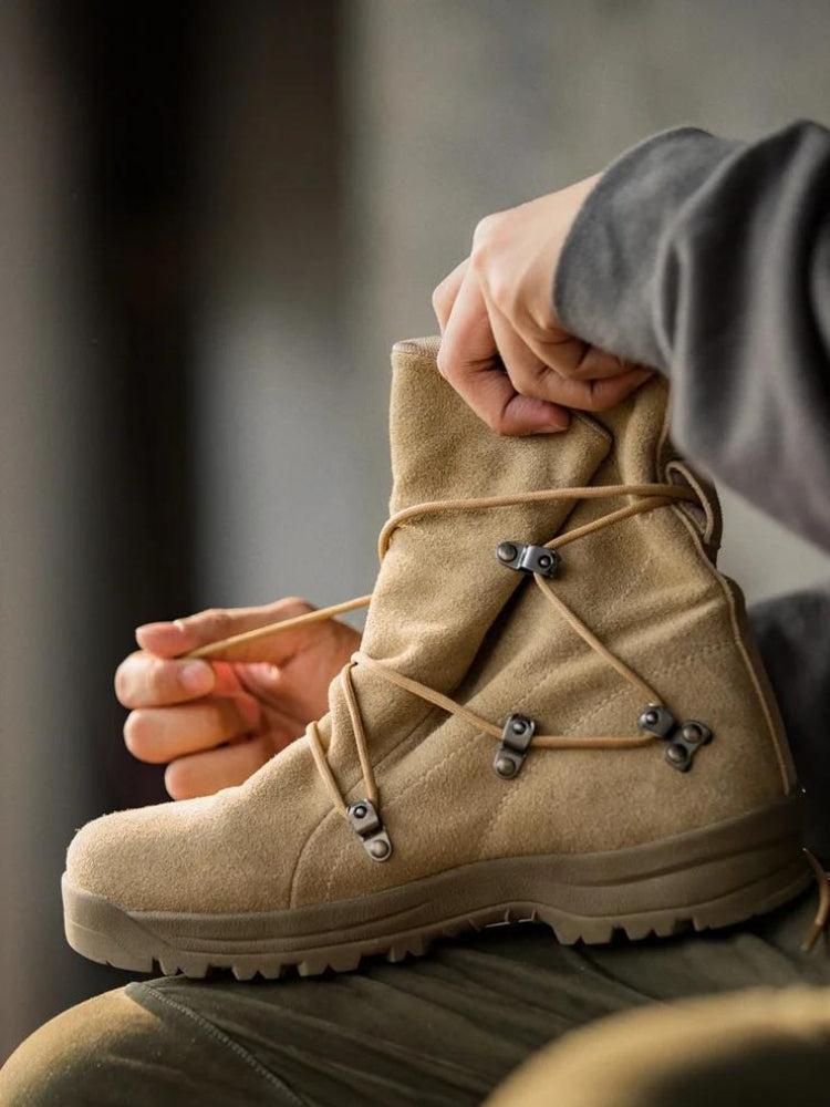 Y2K Grunge Army Style Lace Up Hiking Boots - Retro 90s Fashion Footwear