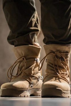 Y2K Grunge Army Style Lace Up Hiking Boots - Retro 90s Fashion Footwear