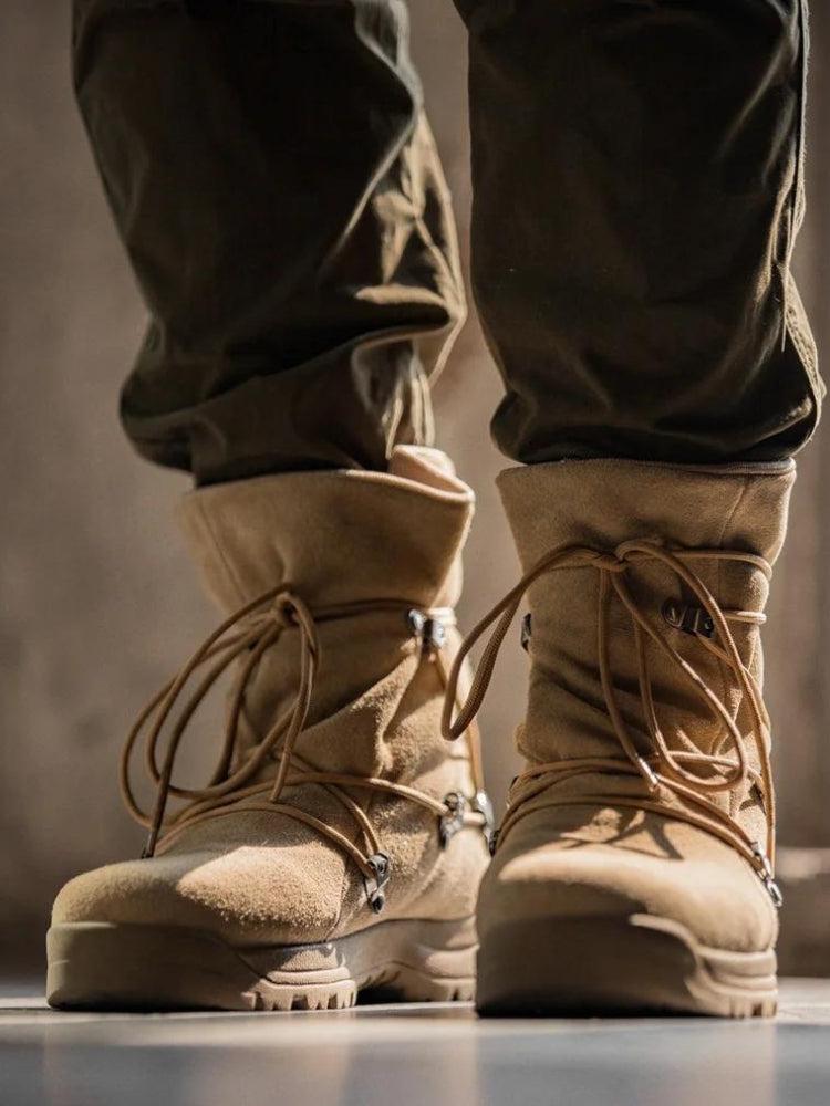 Y2K Grunge Army Style Lace Up Hiking Boots - Retro 90s Fashion Footwear