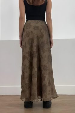 Y2K Grunge Floral Maxi Skirt - Retro 90s Fashion Statement