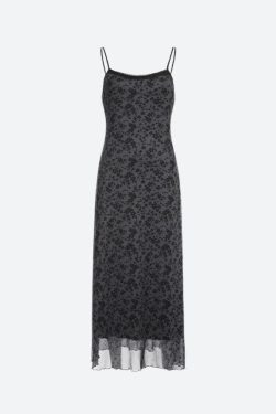 Y2K Grunge Floral Printed Maxi Dress - Retro 90s Summer Outfit