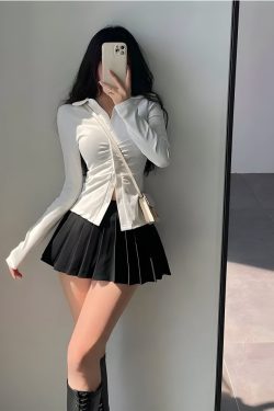 Y2K Pleated Tennis Mini Skirt - Retro 90s Fashion Grunge Outfit