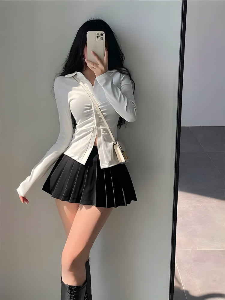 Y2K Pleated Tennis Mini Skirt - Retro 90s Fashion Grunge Outfit