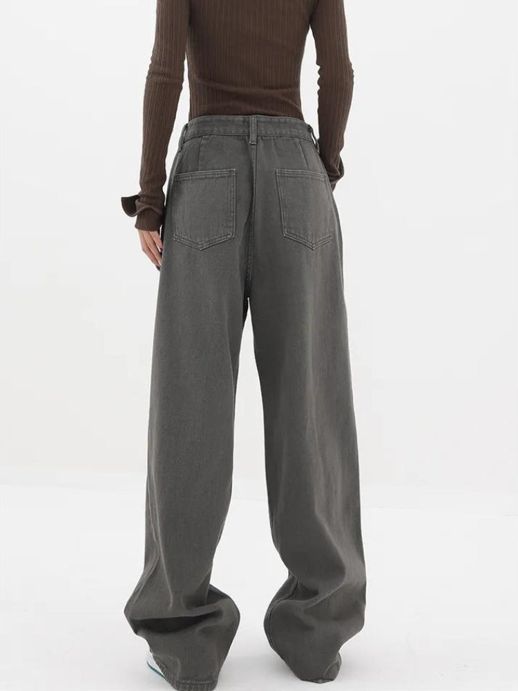 Y2K Retro Adjustable Waist Baggy Denim Jeans - Perfect for 90s and Grunge Outfits