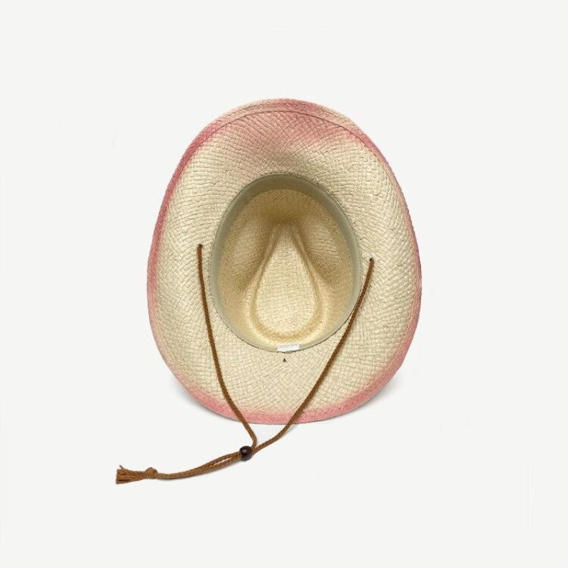 Y2K Retro Cowgirl Adjustable Woven Straw Hat - Perfect for 90s and Grunge Outfits