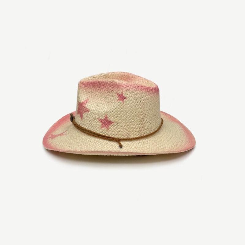 Y2K Retro Cowgirl Adjustable Woven Straw Hat - Perfect for 90s and Grunge Outfits