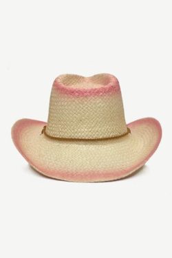 Y2K Retro Cowgirl Adjustable Woven Straw Hat - Perfect for 90s and Grunge Outfits