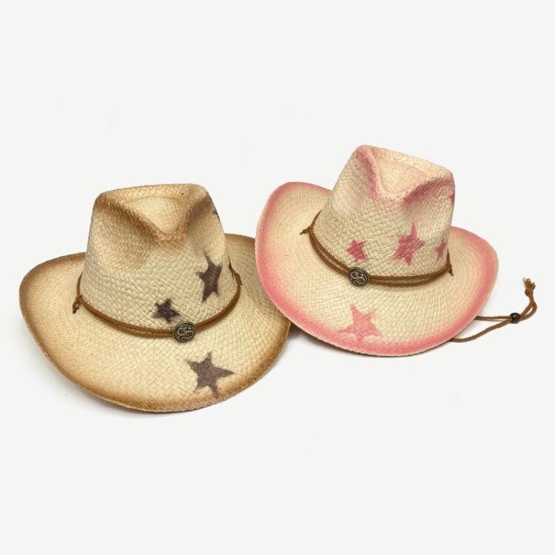 Y2K Retro Cowgirl Adjustable Woven Straw Hat - Perfect for 90s and Grunge Outfits