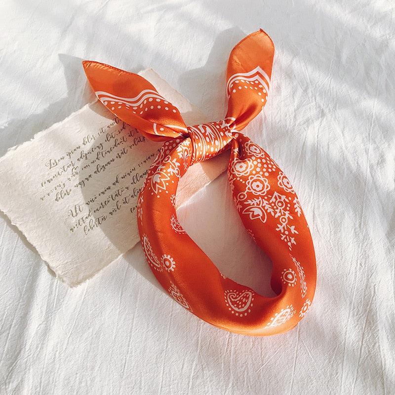 Y2K Retro Cowgirl Satin Paisley Bandana - Perfect for 90s and Grunge Outfits