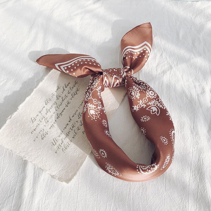 Y2K Retro Cowgirl Satin Paisley Bandana - Perfect for 90s and Grunge Outfits
