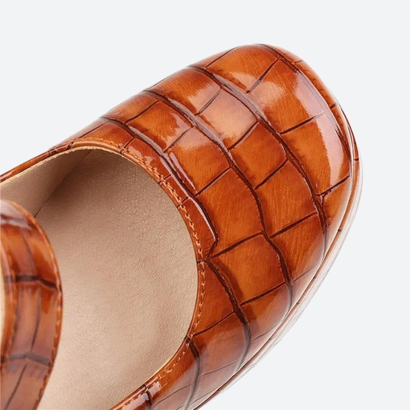 Y2K Retro Crocodile Square Toe Platform High Heels - Perfect for 90s and Grunge Outfits