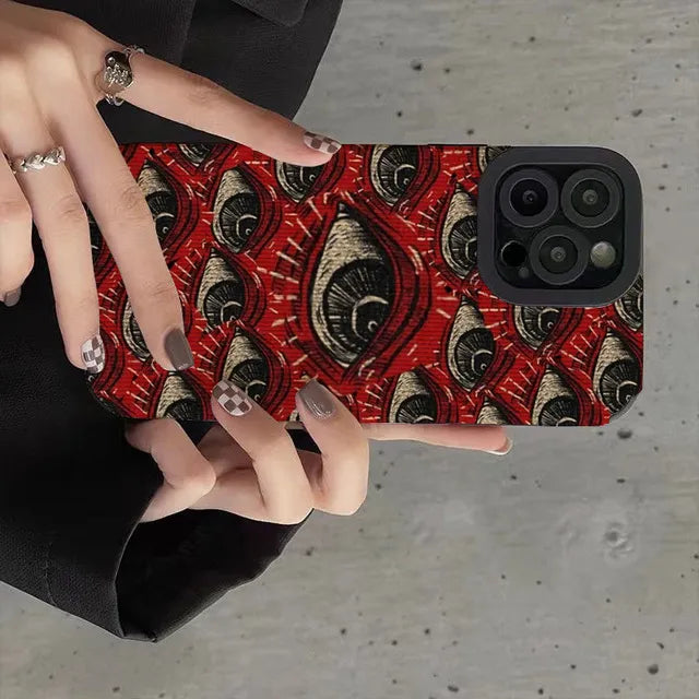 Y2K Retro Devil Eyes Phone Case - Perfect for 90s and Grunge Outfits