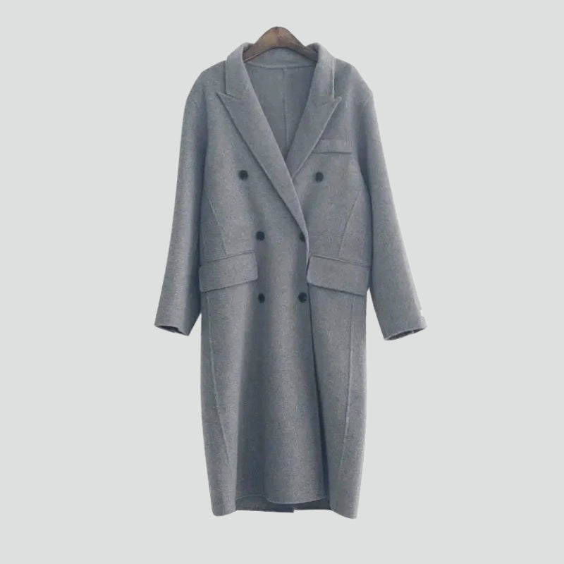 Y2K Retro Double Breasted Long Coat - Perfect for Grunge and 90s Fashion