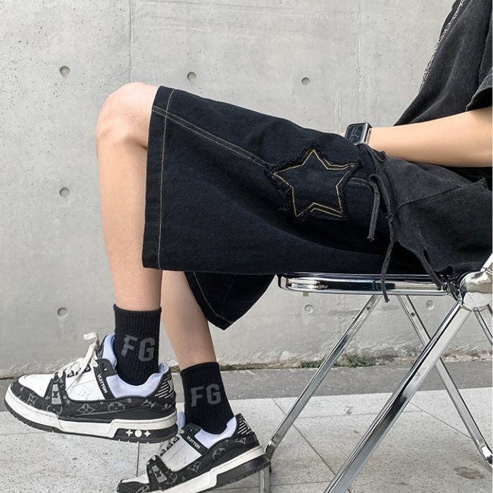 Y2K Retro Drawstring Shorts with Star Embroidery - Perfect for Summer Outfits