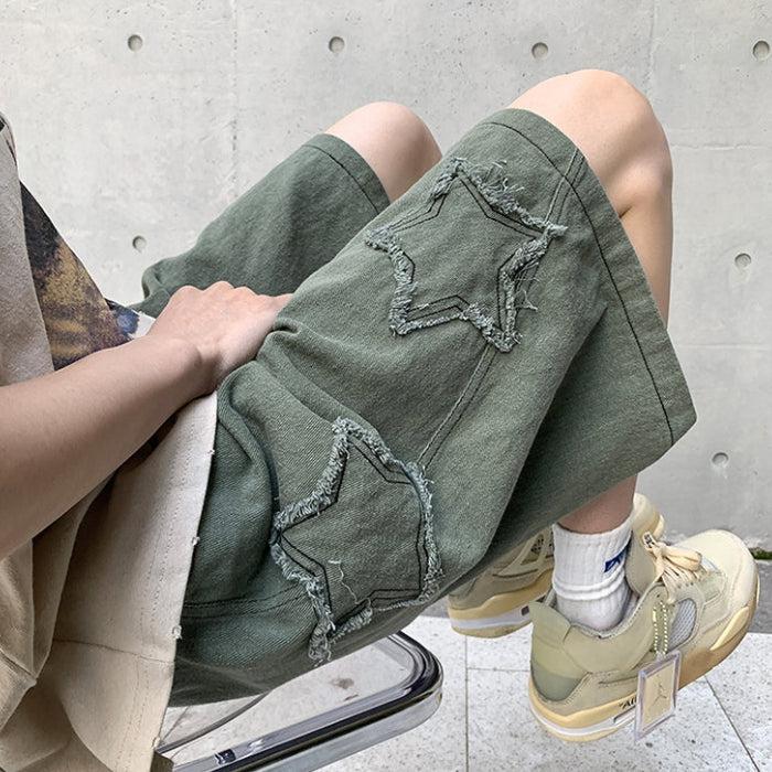 Y2K Retro Drawstring Shorts with Star Embroidery - Perfect for Summer Outfits