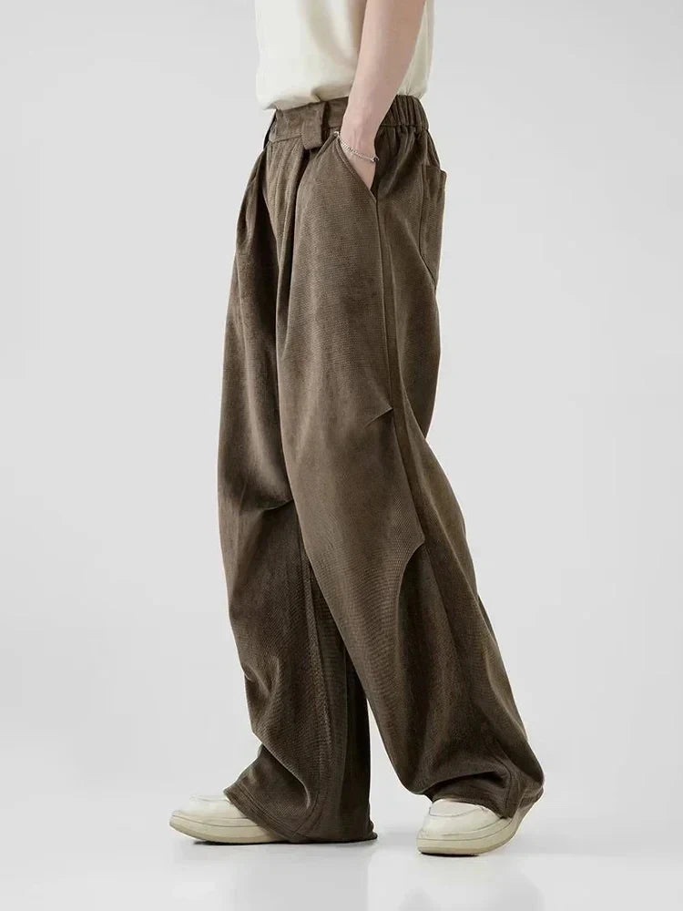 Y2K Retro Pleated Wide Leg Pants - Perfect for 90s and Grunge Outfits