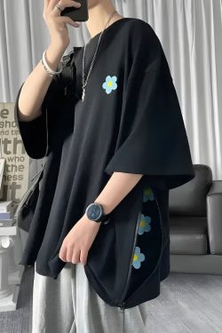Y2K Retro Soft Boy Daisy Oversize Tee - Perfect for 90s and Grunge Outfits