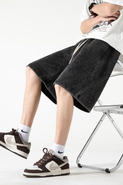 Y2K Retro Soft Boy Drawstring Waist Sweatshorts - Perfect for 90s and Grunge Outfits