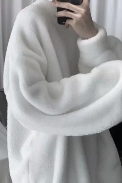 Y2K Retro Soft Boy Oversized Teddy Sweatshirt - Perfect for Grunge and 90s Fashion