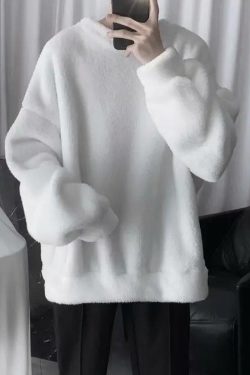 Y2K Retro Soft Boy Oversized Teddy Sweatshirt - Perfect for Grunge and 90s Fashion