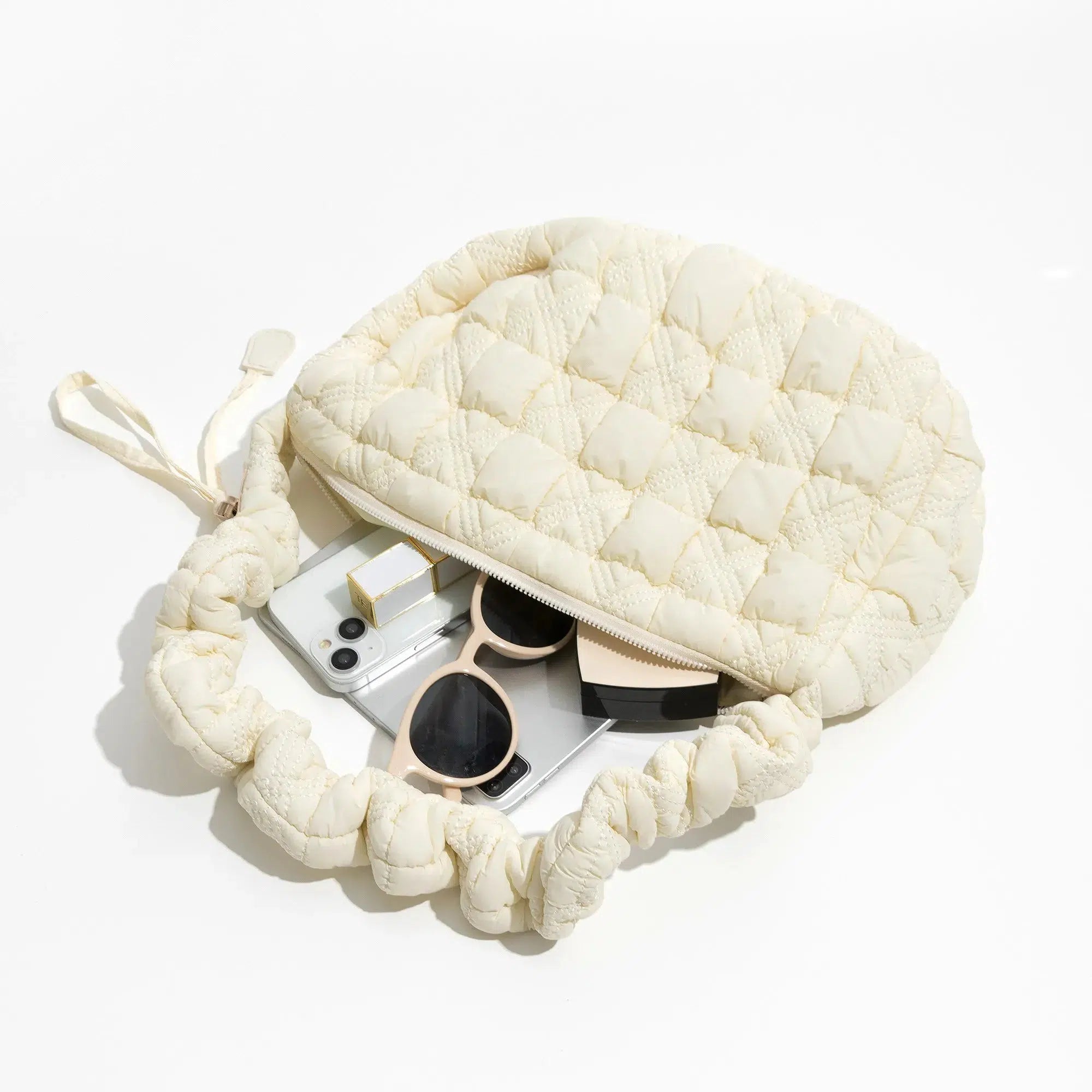 Y2K Retro Soft Girl Quilted Bubble Shoulder Bag - Perfect for 90s and Y2K Outfits