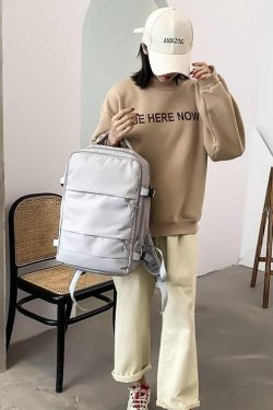 Y2K Retro Soft Girl Travel Backpack with Hidden Pockets - Perfect for 90s and Grunge Outfits