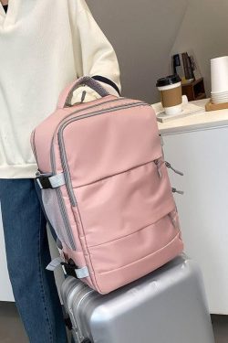 Y2K Retro Soft Girl Travel Backpack with Hidden Pockets - Perfect for 90s and Grunge Outfits